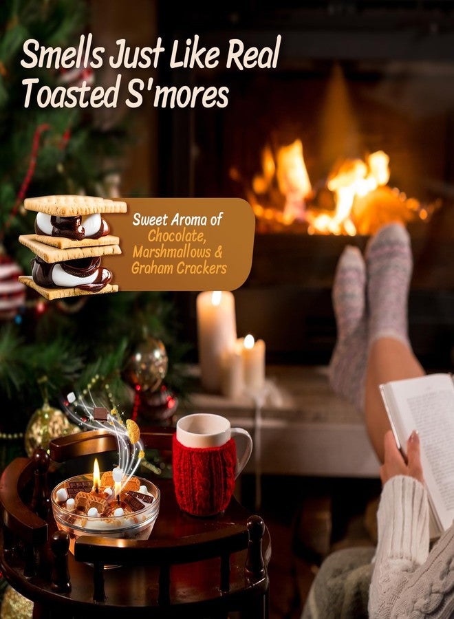 Ceoighe S'mores Candle Bowl, 2 Wicks Realistic Cereal Food Candles with Graham Crackers, Chocolate, and Marshmallows for Best Burn, Ideal for Christmas, Thanksgiving Day, Camping, Movie Night Supplies - Image 3